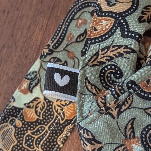 HOMEMADE CROSSBODY BAG-BEAUTIFUL EXOTIC FABRIC-BROWNS/TANS/SAGE-UNUSED - Picture 7 of 11